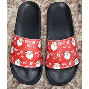 Women's Goronwyfloyd Christmas Santa Holiday Santa Sandal Slides (Size 42/11)